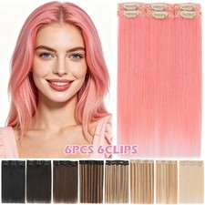 Thick Double Weft Clip In Real Remy Human Hair Extensions 3/4Full Head Highlight
