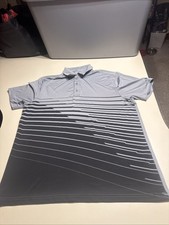 Under Armour The Playoff Polo Men's Size XL Gray and Black Stripes