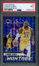 2024-25 Panini Mosaic #19 LeBron James Montage Mosaic Blue PSA 9 #/199