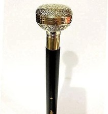 New Walking Stick Wooden Cane with Brass Handle Handcrafted Home Decor Gift