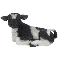 Esschert Design Kalb Liegend Schwarz & Weiß - Polyresin