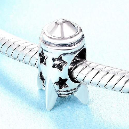 Space Rocket Charms Perlen passen Frauen 925 Sterling Silber Armbänder Charm Zum Selbermachen - Bild 4 von 4