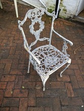CAST ALUMINIUM VICTORIAN STYLE GARDEN CHAIR , CHARGER