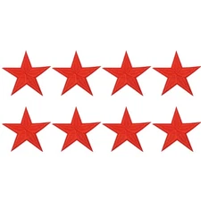 8 Pack Star Iron on Patches, 3.2x3.2 Inch Sew on Star Patches[Red]