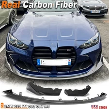 For BMW G80 M3 G82 G83 M4 2021-2025 Real Carbon Fiber Front Bumper Lip Spoiler