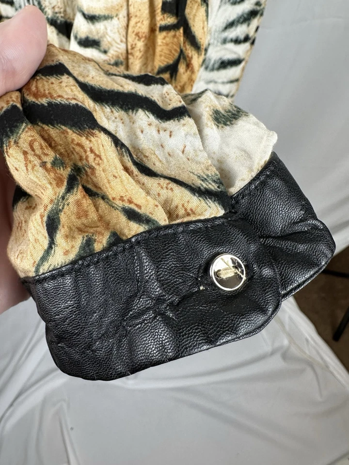 Animal Print Button Down Blouse Roll Tab Sleeves Grace Elements Woman Size 2x - Image 3 of 4