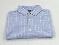 Kirkland Signature Men’s Performance Sport Shirt, Blue, XL (17-17.5, 36/37)