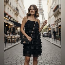 Vintage adrianna tiered 100% silk dress y2k Size 6 Feb Sale