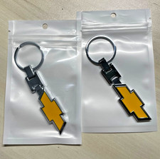 Chevrolet Logo Emblem 3d Logo Metal Double Sided Keychain Keyring--lot Of 2 Chevrolet Logo Emblem 3d Logo Metal Double Sided Keychain Keyring--lot Of 2