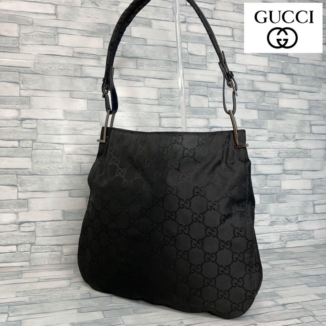 Gucci GG Monogram Leather Shoulder Bag Pre-Owned 12x13.4 Inches