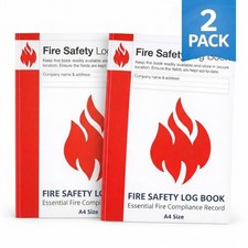 Fire Safety Log Book A4 Workplace Fire Precautions Maintenance Record Book- 2PK