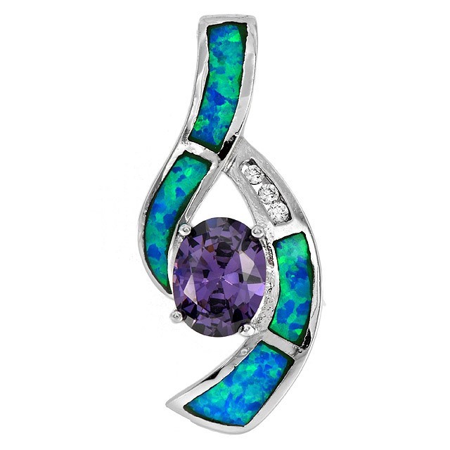 1CT Amethyst 925 Solid Sterling Silver Pendant Jewelry OE8