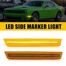 For 2015-2023 Dodge Challenger Amber Lens Front Bumper Side Marker Lamp Light Us