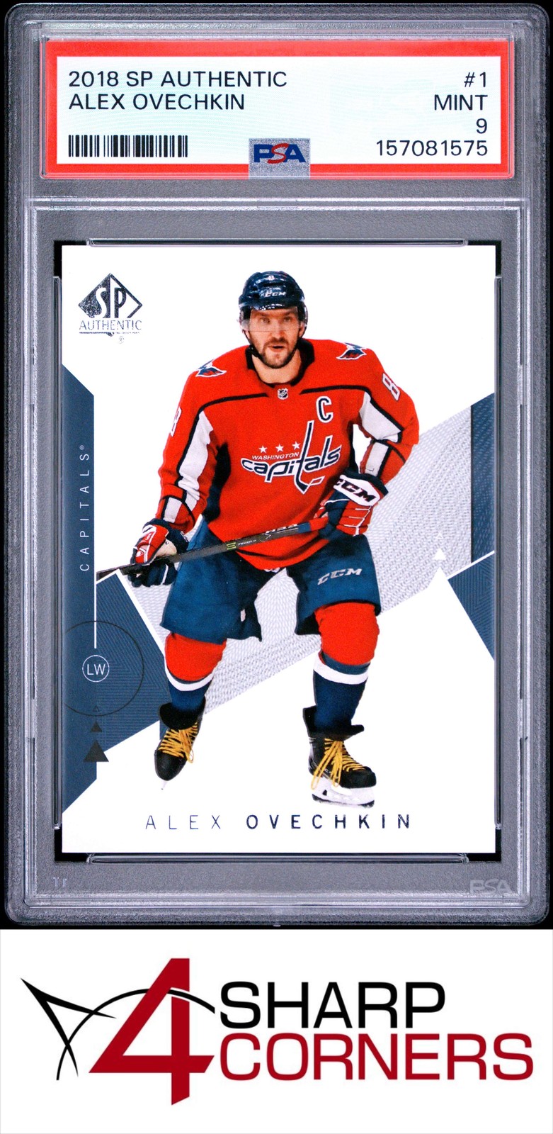 2018 SP AUTHENTIC #1 ALEX OVECHKIN CAPITALS PSA 9 view 1
