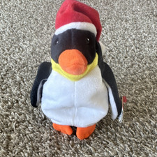 Ty Beanie Babies Zero Penguin with Santa Hat 1998 Retired Original Ages 3 
