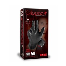 Grippaz Black Semi-Disposable Gloves with Advanced Fishscale Grip