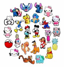 25pc Assorted Cartoon Character Shoe Charms Disney Pok mon Hello Kitty Stitch