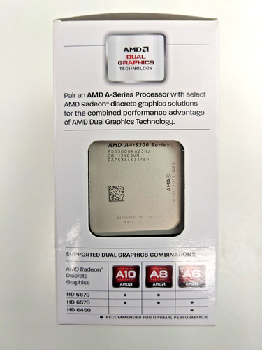 AMD A4 5300 Processor Dual Core 3.6 GHZ Max, Socket FM2, Integrated Graphics - Photo 2/4