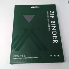 VaultX Premium Exo-Tec Green Zip Binder - 9 Pocket Holds 360 Cards - New/Sealed
