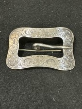 Victorian Sterling Silver Engraved Buckle Bro...
