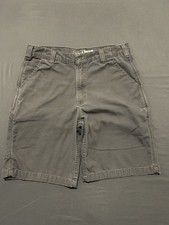Carhartt Shorts Mens 34 Grey Rugged Flex Relaxed Fit Canvas Carpenter Work Pant