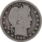 1900 Barber Quarter Circulated Silver 25c Coin Collectible