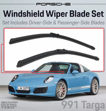 2014-2019 Porsche 911 Targa Front Windshield Wiper Blade Set Genuine Factory OEM