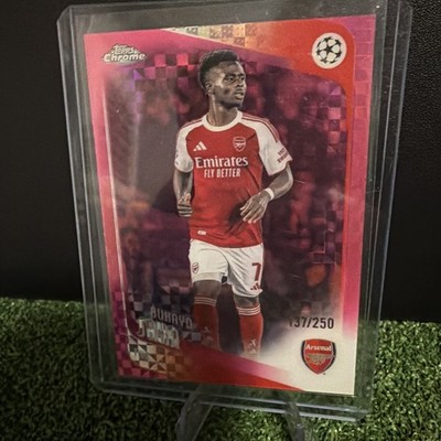 2025-26 Topps Chrome Bukayo Saka Pink Refractor #12 Arsenal /250 SP -