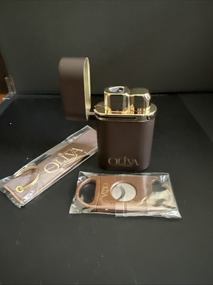 Oliva Triple Flame Torch Table Lighter With Cutter And key Chain Brand New