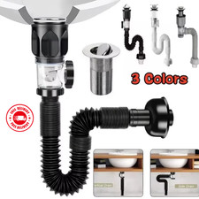 Kitchen Sink Drain Flip Top Anti-Odor Drain Pipe Set Retractable Deodorizing