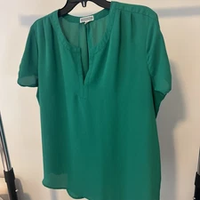 Pleione Womens Blouse XL Green