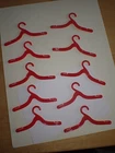 10 Vintage Barbie Doll Sized Red Hangers