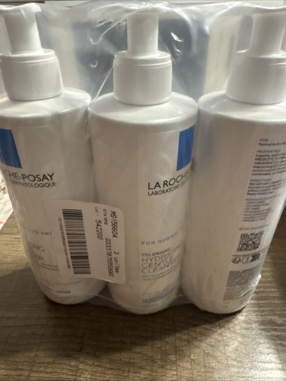 Lot of 3- La Roche-Posay Toleriane Hydrating Gentle Cleanser, 13.52 oz 2/28 Exp