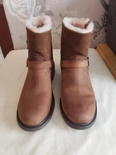 EMU Roadside Boots Brown Suede Leather Merino Wool 10 Waterproof Australia Biker