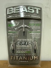 Bowmar Archery Beast Broadheads 2.0 Inch Cut 2 Blade 100 Grain 3 Pack Titanium