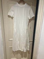 uniqlo White Cotton Midi Dress Excellent Condition Size L