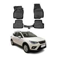 Omac Gummimatten FußMatten FüR Seat Arona 2017-2026 TPE Automatten Schwarz 4X