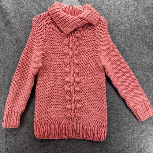Twinkle By Wenlan Womens Sweater Size Medium Pink Wool Chunky Knit Hygge Cozy - Picture 8 of 10