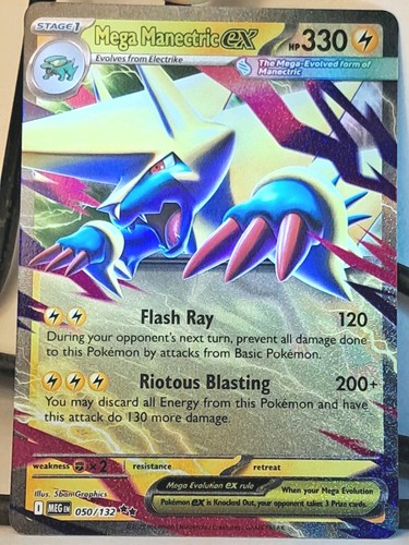 Pokemon TCG Mega Evolutions Base Manectric ex 050/132 Double Rare Holo