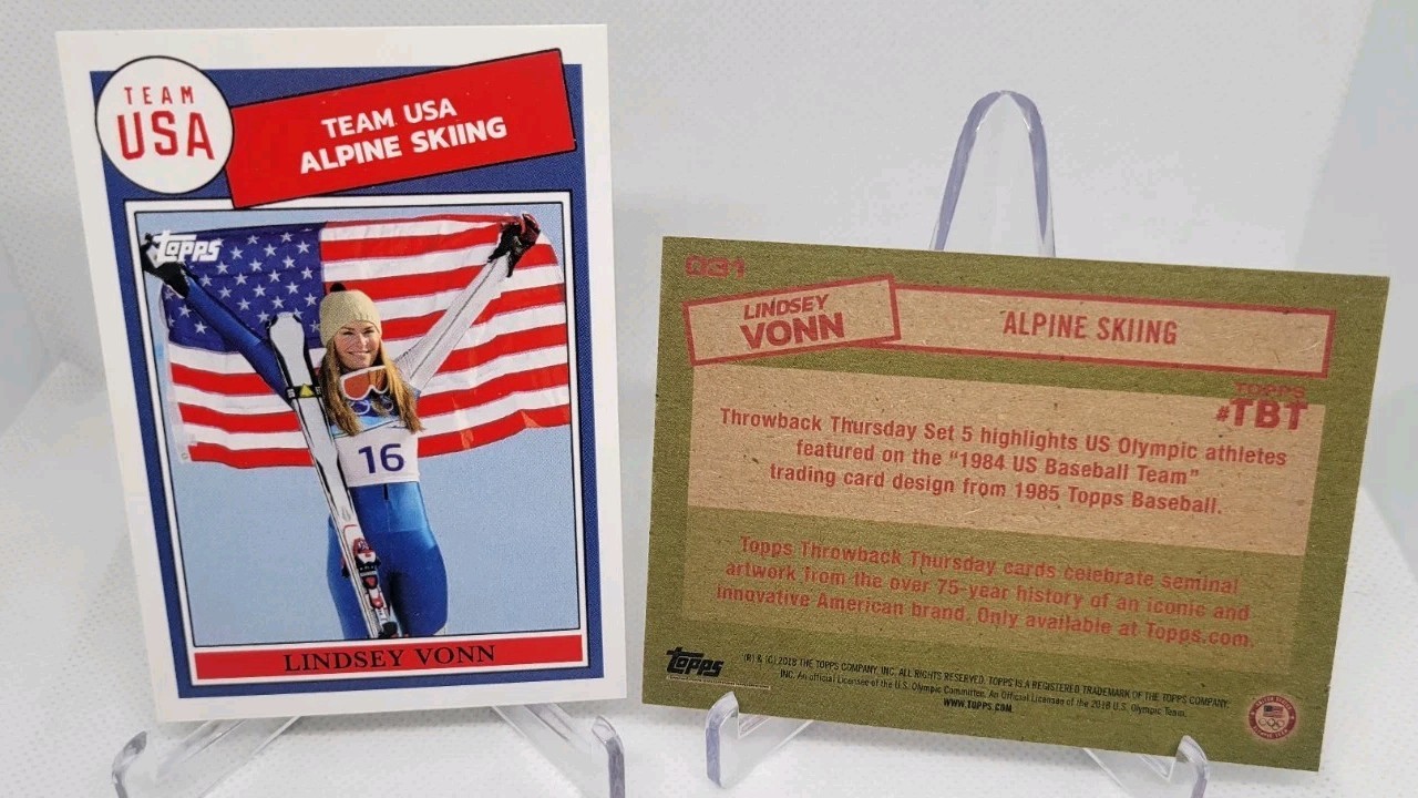 Lindsey Vonn #31 Baseball Cards 2018 Topps Throwback Thursday trading card — raw and PSA graded price guide