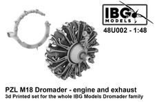 IBG 48U002 PZL M18 Dromader - Engine and Exhaust for IBG Kits scale 1/48
