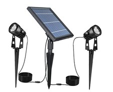 Solar-Powered Cast Aluminium LED Spotlight for Outdoor Garden Yard Warm White