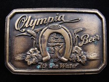 RH03152 VINTAGE 1970s OLYMPIA BEER IT'S THE WATER ADVERTISEMENT BELT BUCKLE