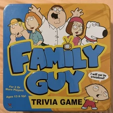 FAMILY GUY - Vintage 2005 Trivia Board Game In Collectors Tin COMPLETE & Checked