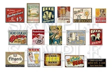 Vintage Beer Signs, Posters 1:24, 1:25 Diorama Garage