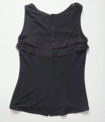 CHANEL トップス CHANEL 100% Rayon No sleeve Cut and sew Tops 34 Black Auth Women