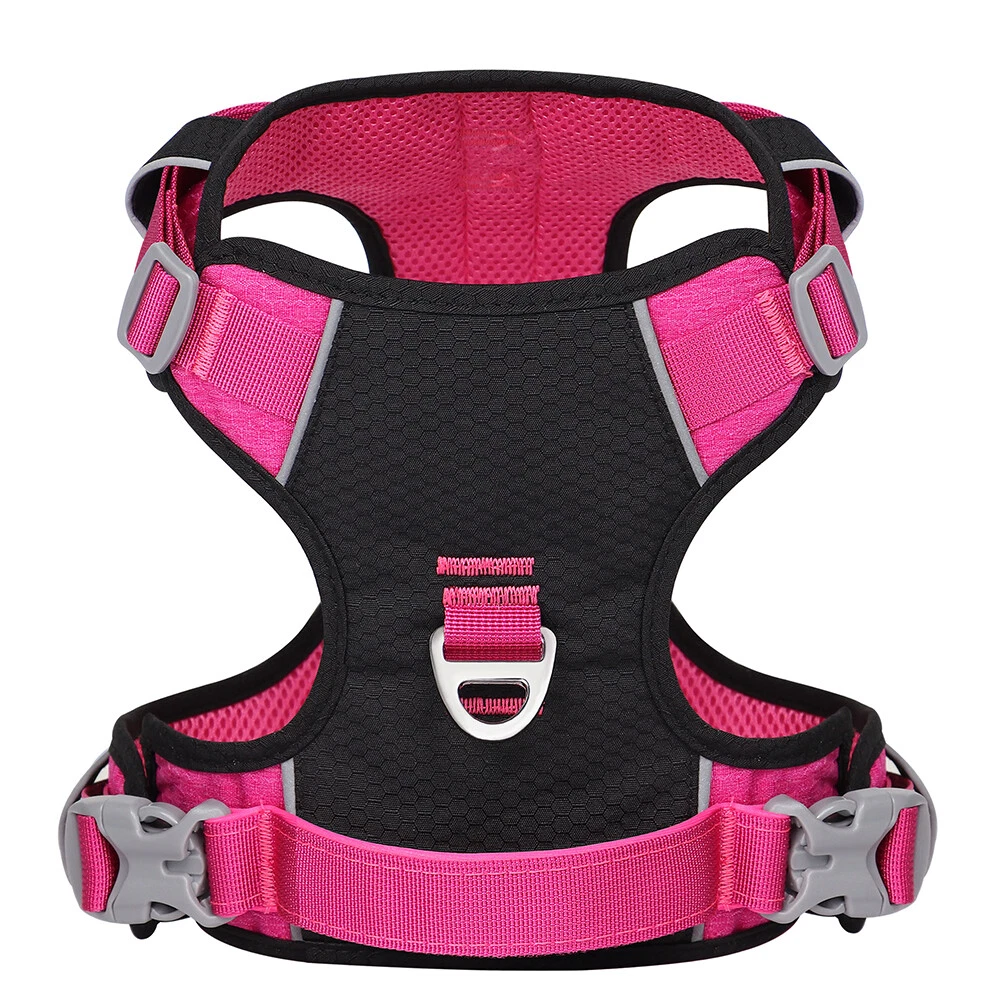 Dog Harness No-Pull Control Vest Reflective Breathable Mesh Vest w/ 2 Leash Clip Dog Harness No-Pull Control Vest Reflective Breathable Mesh Vest w/ 2 Leash Clip