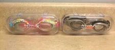 NEW ~ Aqua2ude ~ Kids Swimming Goggles ~ Lot 2 ~ Hard Case ~ Ages 6+