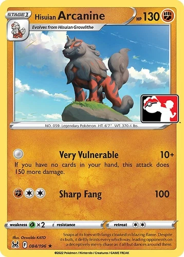 Hisuian Arcanine 084/196 Prize Pack Series Cards
