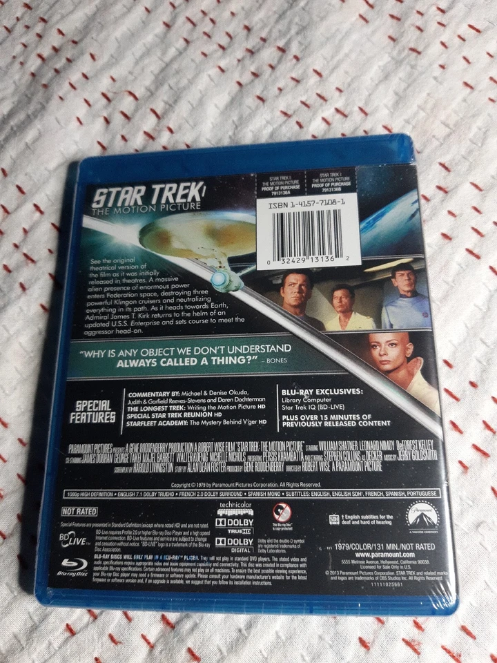 STAR TREK. THE MOTION PICTURE. 1979.Bluray.Brand New,Sealed.Reg A  USA RELEASE. - Image 2 of 2